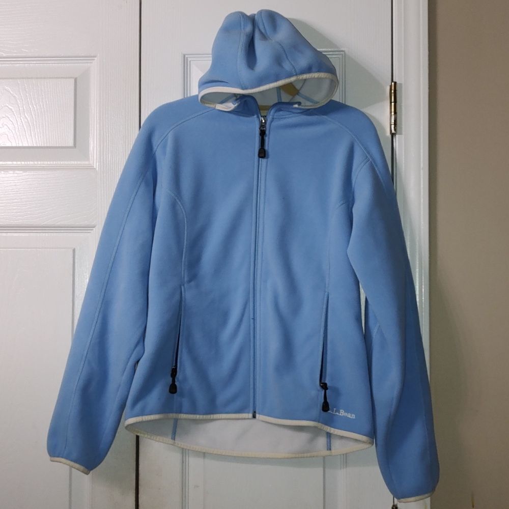 LL Bean baby blue hooded zip up jacket  Sz S